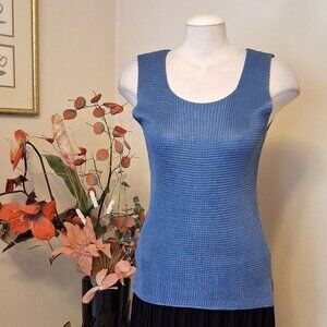 NEW Soft Stretchy Cardigan Knit Blue Camisoles Tank Top Sleeveless Sweater Tops